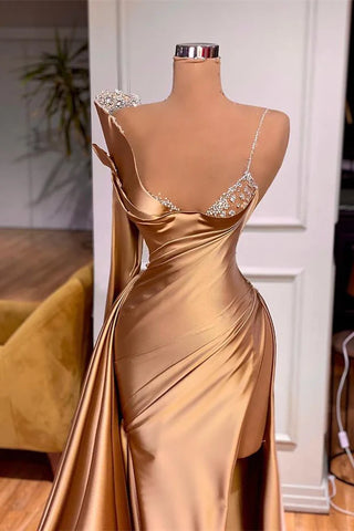 gold satin dress